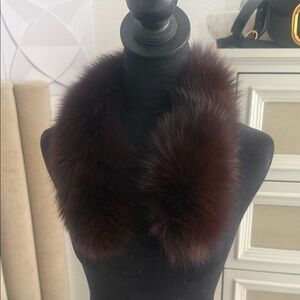 Real Fox fur clip on collar neck warmer